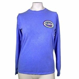 Women's Blue Long Sleeve Crew Neck Park City 1884 Top Graphic T-Shirt Small